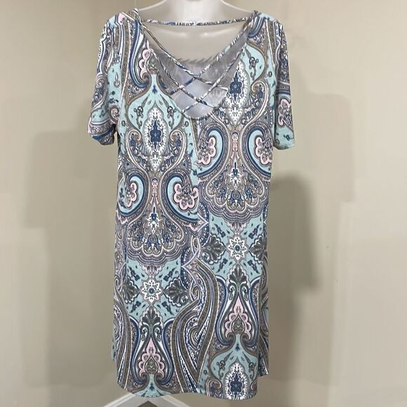 NWOT Pink Coconut Paisley Dress with pockets.  Size M medium 8/10 - Picture 6 of 8